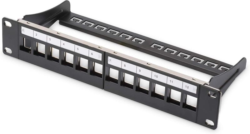 ASSMANN Electronic DIGITUS Modular Patch-Panel - 10 inch Rack - 12 ports - 1U - For Keystone modules